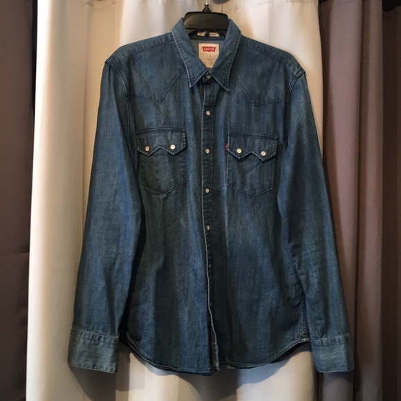 levi's slim fit denim shirt